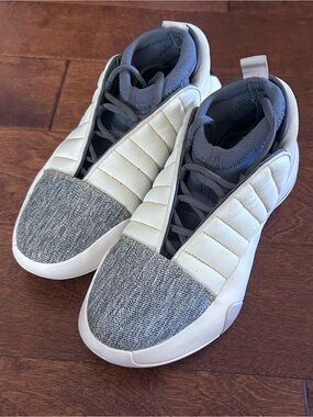 Adidas Harden Vol. 7 Basketball Shoes Cream White Gray Denim IF5619 Men's 7.5